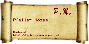 Pfeiler Mózes névjegykártya